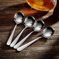 thumbnail image 3 of Dtwnek 5 Pack Stainless Steel Spoons Round Dinner Spoons Tablespoons Set for Dessert Kitchen Cooking, 5", 3 of 7