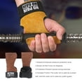 thumbnail image 3 of Eigraketly 1 par de guantes de cuero para gimnasio, portátil, antideslizante, lavable, tamaño libre, ajustable, para entrenamiento, almohadilla Ropa Deportiva, Zapatos Marrón, 3 of 5