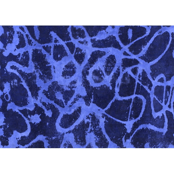 Ahgly Company Machine Washable Indoor Rectangle Persian Blue Bohemian Area Rugs, 8' x 12'