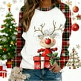 thumbnail image 6 of Craaazy Women's Christmas Print Long Sleeve Shirt Casual Round Neck Tops Gifts, 6 of 6