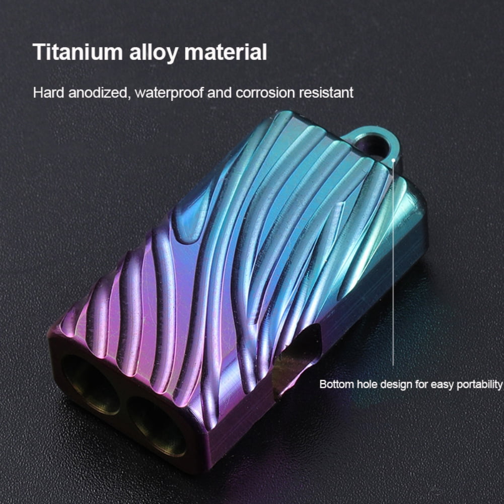 Double-frequency Titanium Alloy Emergency Survival Whistle Outdoor Metal Whistle Camping Equipment