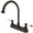 Bronze, variant on Kingston KB3748PL Restoration Two-Handle 3-Hole 8" Centerset Kitchen Faucet in Brushed Nickel