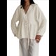 thumbnail image 3 of Tops para Mujer, Informales, con Lazo Frontal, Estilo Babydoll, de Otoño, de Larga, con Cuello en V, Ropa Peplum Albaricoque L, 3 of 7