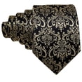 thumbnail image 4 of Set de Corbata Barry.Wang Negro y Dorado 150 cm Seda Tejida, 4 of 8