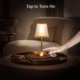 thumbnail image 3 of Bell + Howell Aurora Table Lamp Small Cordless Touch LED Rechargeable Lamp for Bedside Desk Nightstand Gold Base, 3 of 7