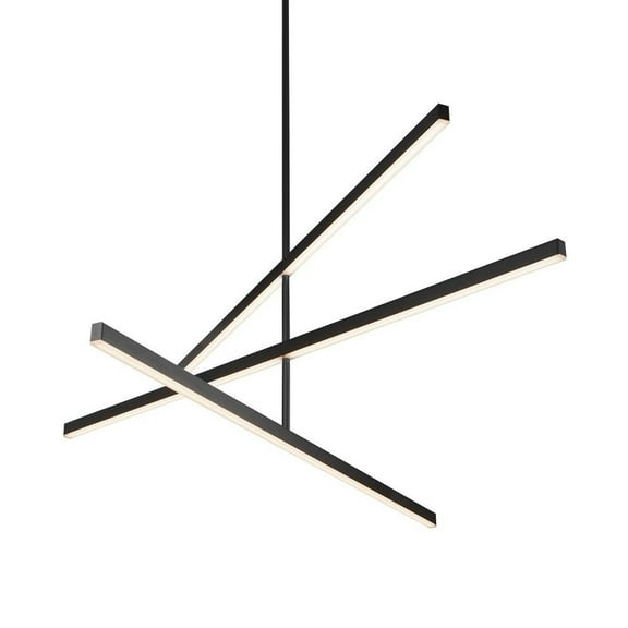 CH10356-BK-Kuzco Lighting-Vega - 72W LED Linear Chandelier-16.5 Inches Tall and 0.75 Inches Wide-Black Finish