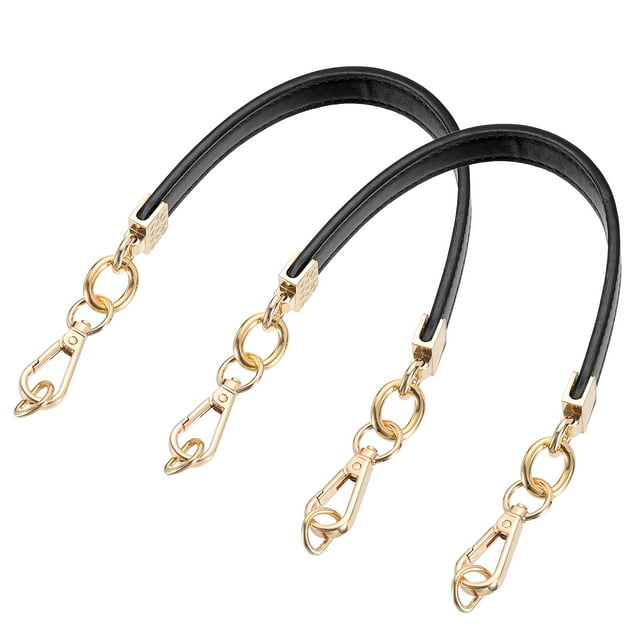 Uxcell 2Pack 40cm/15.75" PU Leather Purse Replacement Handle Strap for Handbag (Black)