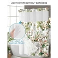 thumbnail image 4 of No Hook Shower Curtain with Snap in Liner Butterfly White Shower Curtain -Fabric Waterproof Inner Liner, Flowers Green Leaves Fruit Shower Curtains Washable 60"x72", 4 of 9