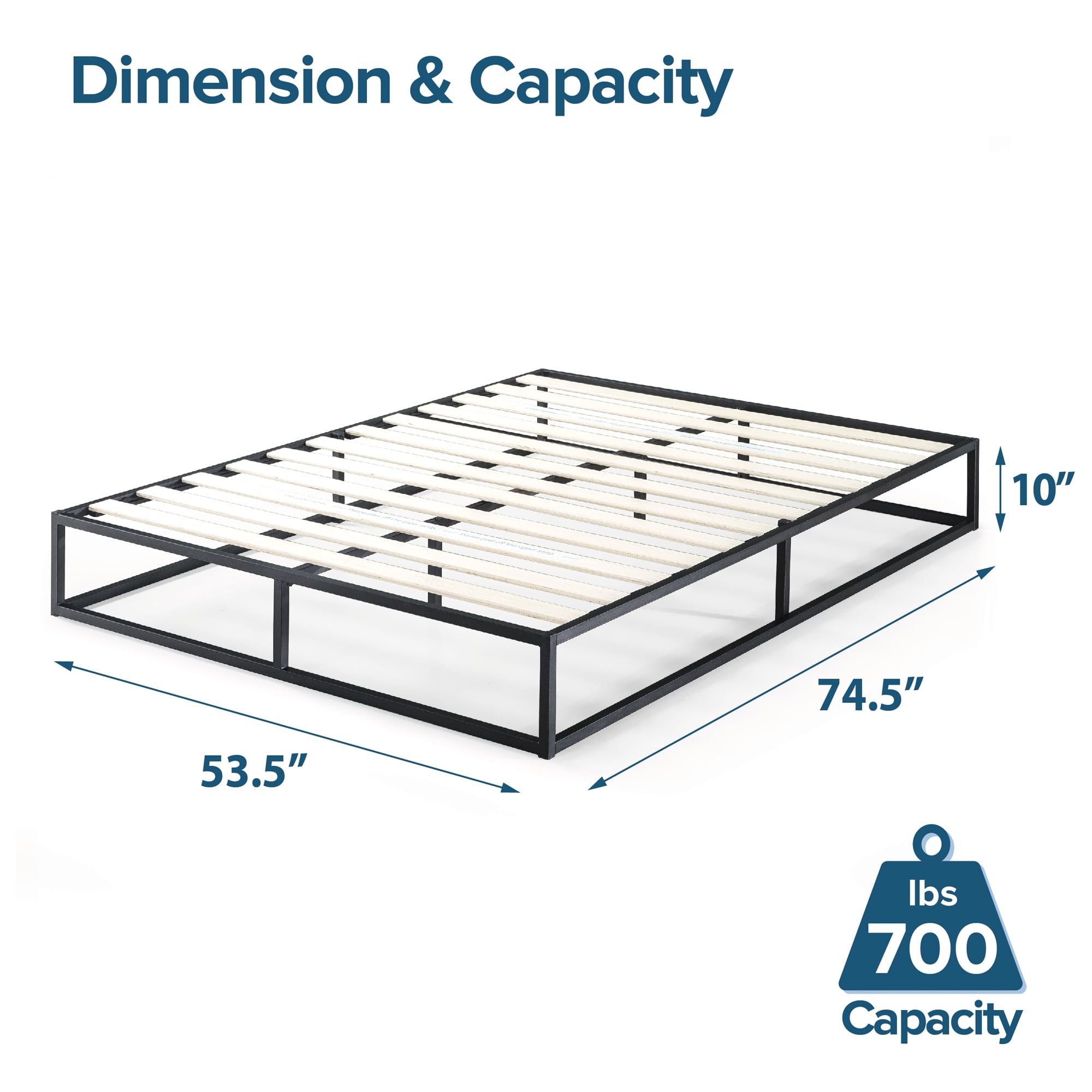 Zinus Joseph 10" Modern Studio Platform Low Profile Bed Frame, Full