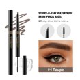 thumbnail image 2 of 2 in 1 Double-ended Eyebrow Makeup, Automatic Waterproof Eyebrow Pencil with Clear Fixing Brow Gel, Long Lasting Sculpt & Set Brows, 2 of 5