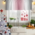 thumbnail image 5 of Pink Grey White Curtain Valances for Windows, Kitchen Valance Window Treatments Panel 2 Pack, Farmhouse Ombre Color Modern Simple Rod Pocket Short Curtains for Bathroom Bedroom 60 x 18 Inch, 5 of 8