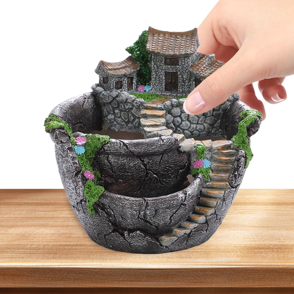 CARRFA 2025 Creative Fairy Garden Planter Plants Pot, Flowers Succulent Plants Fairy House Pot Holders Hanging Garden Design with Sweet House