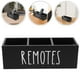 thumbnail image 4 of Soporte para control remoto de TV de madera con 3 compartimentos, organizador rústico, bandeja organizadora de madera estilo granja, 4 of 8
