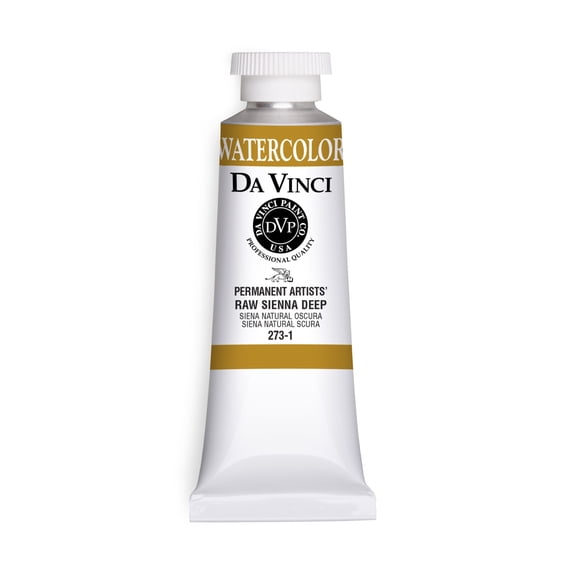 Da Vinci Paints Professional Watercolor, 37ml Tube, Raw Sienna Deep