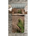 thumbnail image 3 of Ambesonne Antlers Quilted Bedspread Set 2 Pcs, Evergreen Branch Deer, Twin Size, Fern Green Umber, 3 of 3