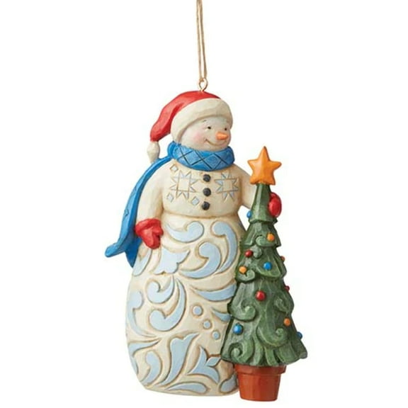Snowman With Tree - 1 Ornament 4.25 Inch, Polyresin - Christmas Snow Man 6009468