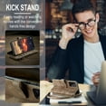 thumbnail image 6 of Allytech Wallet Case for Samsung Galaxy A53 5G, Card Slots + Cash Slot + Zipper Pocket Large Capacity PU Leather Case with Hand Strap, [All-Round Shockproof] Wireless Charging Kickstand Case, Brown, 6 of 10