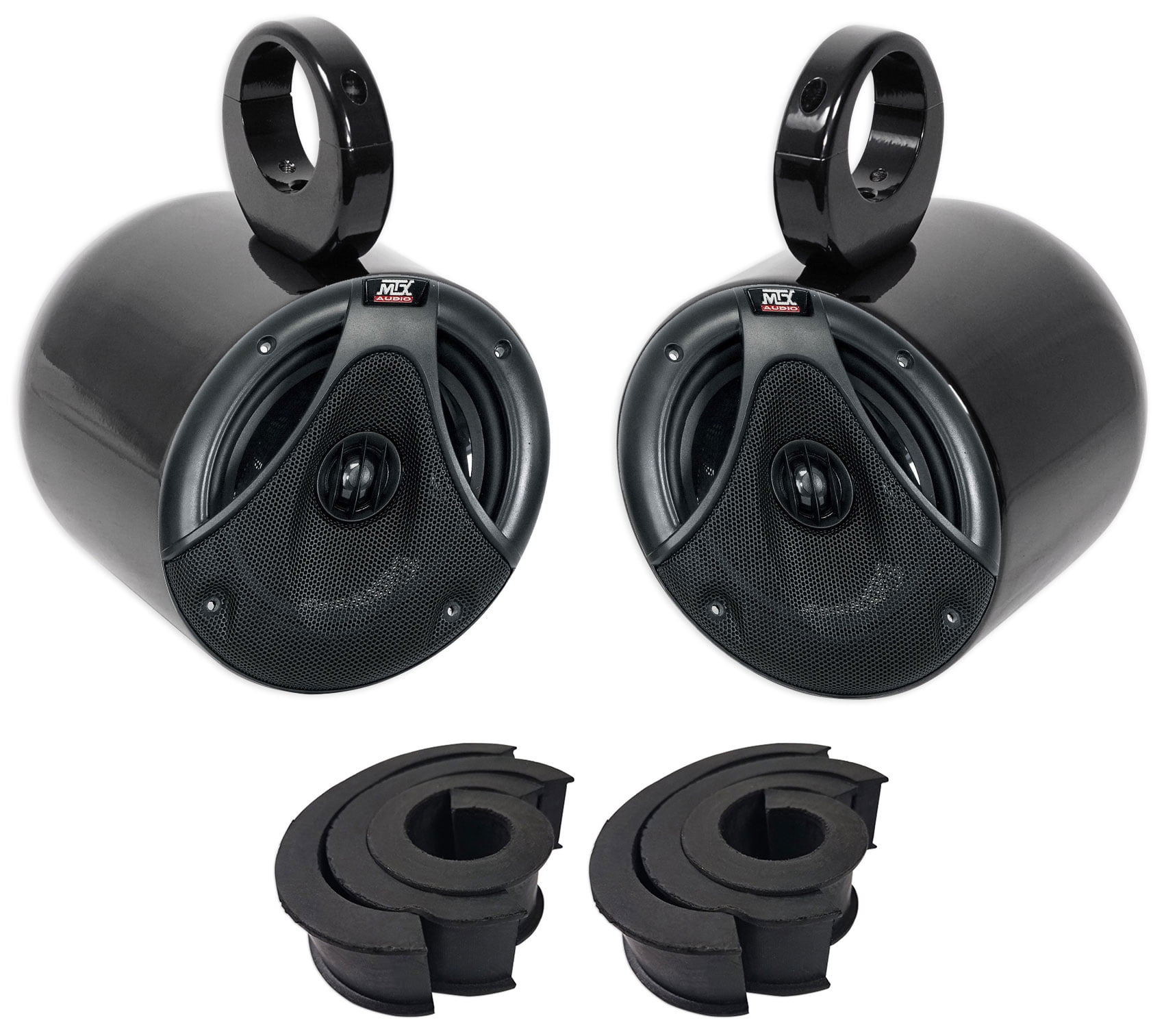 (2) MTX 6.5" 150w Black Marine Roll Bar/Cage Tower Speakers For ATV/UTV