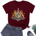 thumbnail image 4 of Ounisa Womens Short Sleeve T Shirts Crew Neck All Over Print Casual Soft Comfy Loose Fit Spring Summer Basic Daily Wear Tops S-3XL, 4 of 5