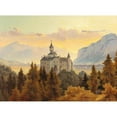 thumbnail image 2 of Edmund Von Wörndle 14x11 Black Ornate Wood Framed Double Matted Museum Art Print Titled: View of Schloss Ambras Near Innsbruck, 2 of 5