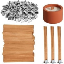 Wood Wicks for Candle Making (100 Sets) – 5.1"×0.5"×0.02" Thin Crackling Wicks W/100 Metal Sustainers, Fit Soy/Coconut Wax (DIY/Home/Gifts) | Art & Craft