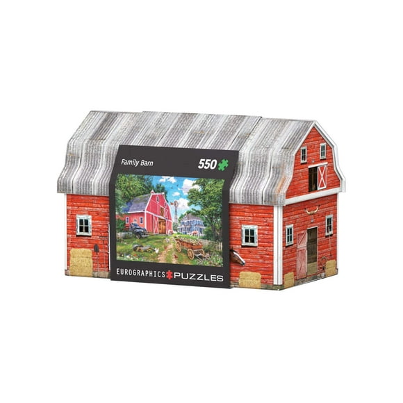 Puzzle EuroGraphics Family Farm, caja de lata, 550 piezas
