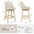 thumbnail image 3 of Dycanpo 26'' Swivel Bar Stools Set of 4, Counter Stools with Back & Footrest for Kitchen,Line, 3 of 12