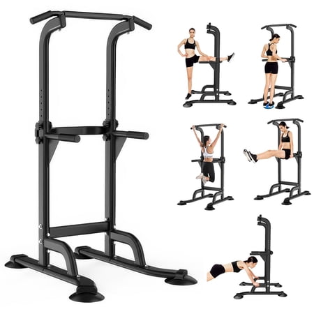 Gaderth Power Tower Pull Up Bar And Dip Station, Multi-Function Home Gym, Strength Training Fitness Equipment, Height Adjustable Pull Up Bar Station,330lbs Weight Capacity
