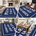 thumbnail image 5 of 5'x8' Area Rugs, Blue Letter Indoor Outdoor Area Rug for Living Room Bedroom, Modern Minimalist White Text Striped Washable Bathroom Rugs Kitchen Floor Carpet Mats Home Decor Aesthetic, 5 of 8
