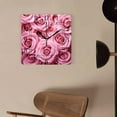 thumbnail image 4 of 12 Inch Wall Clock Battery Operated Square Clock Decorative for Office, Kitchen, Outdoor, Living Room，A Large Bouquet of Many Pink Roses Drawing, 4 of 4
