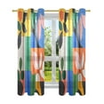 thumbnail image 7 of Yayeee Window Curtains Set of 2 for Living Room Light Filtering 63"x42", Abstract Plants, 7 of 7