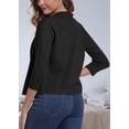 thumbnail image 3 of Women'S 3/4 Sleeve Cropped Cardigan Sweater Elegant Shrugs for Women Black S, 3 of 5