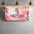 thumbnail image 5 of Pink Themed 3rd Birthday Banner with Crown and Glittery Number 3 Background Backdrop Happy Birthday Party Supplies Photo Props Decors for Birthday Party Photography Events Celebrations, 5 of 7