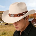 thumbnail image 1 of Unisex Western Cowboy Hat with Classic British Straight Brim for Outdoor Western Style Wear Timeless Ranch Accessory, 1 of 3