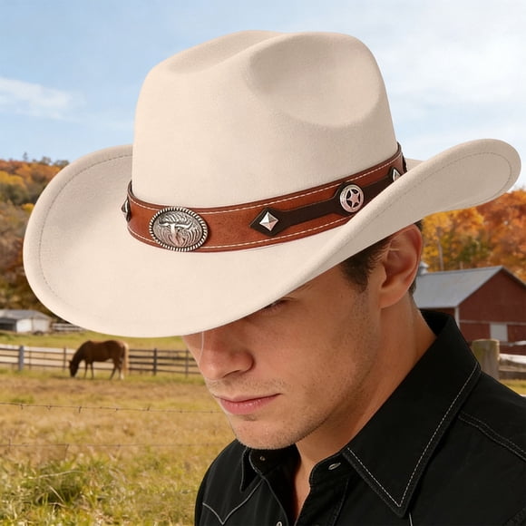 Product Classification Cowboy Hat Unisex British Straight Brim Western Style Headwear for Outdoor Home Leisure
