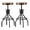 Dark Brown Seat/Matte Black Base, variant on LOKKHAN Set of 2 Industrial Bar Stool-Height Adjustable Swivel Wood and Metal Bar Stool,Farmhouse Stool,Extra Tall Pub Height,23"-29"