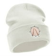 thumbnail image 4 of Snare Drum Embroidered 12 Inch Long Knitted Beanie - White OSFM, 4 of 5