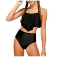 thumbnail image 1 of dmqupv Girls Tankini Rash Guard Set Girls Swimsuit Bikini Sets 2 Piece Color Block Bathing Suits For Teen Girls Swimwear Bronze,Size for 9-10 Years, 1 of 8