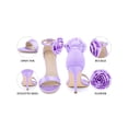 thumbnail image 4 of BLISSFUL STEP Flower Satin Stiletto Heels Ankle Strap High Heel Sandals for Women Purple (Size 6), 4 of 7
