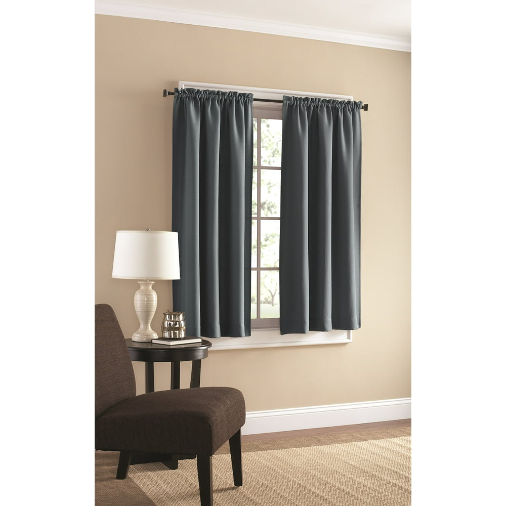 Mainstays Textured Curtain, Heritage Blue 54 inch, Set of (2