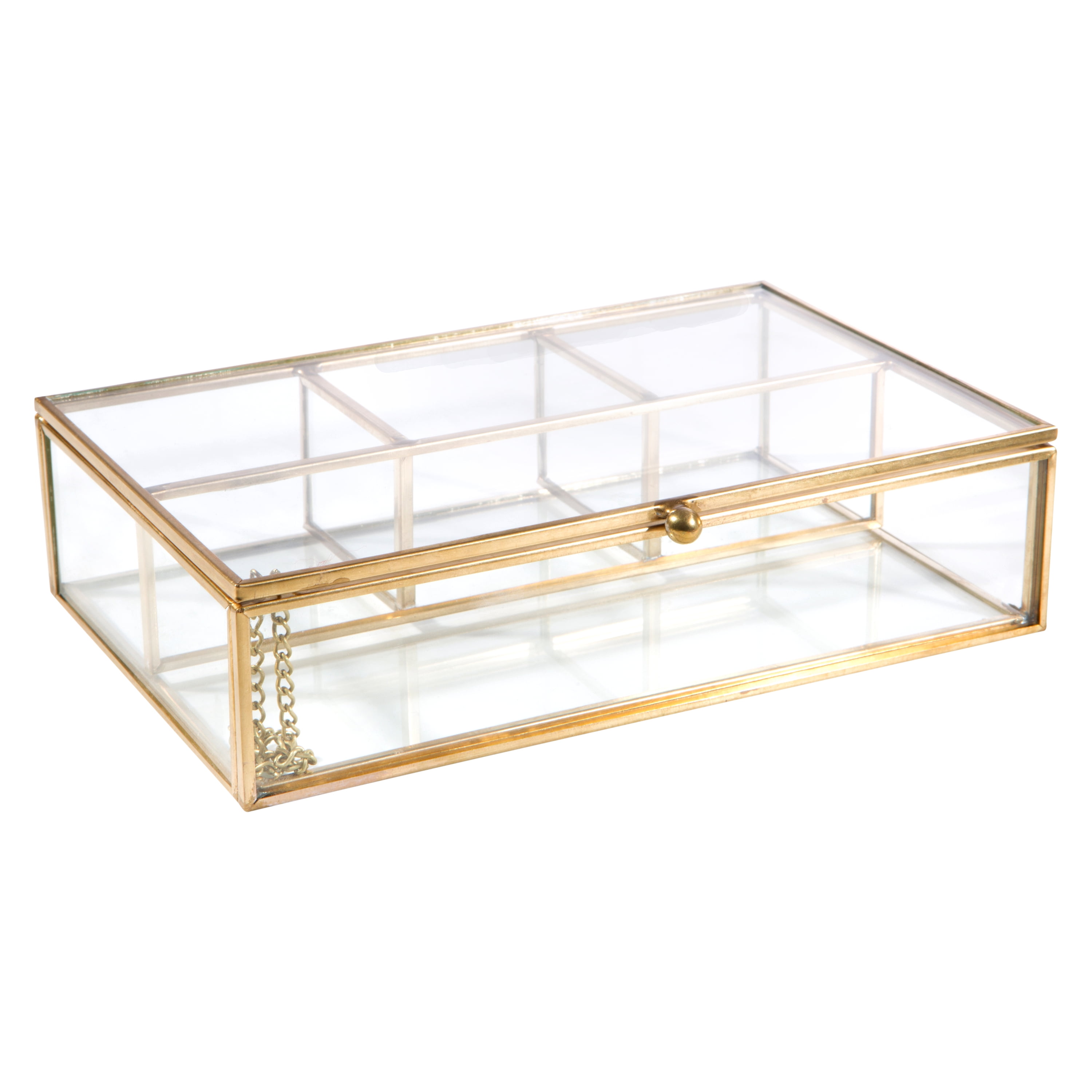 Home Details Home Details Vintage 4 Compartment Glass Keepsake Box in