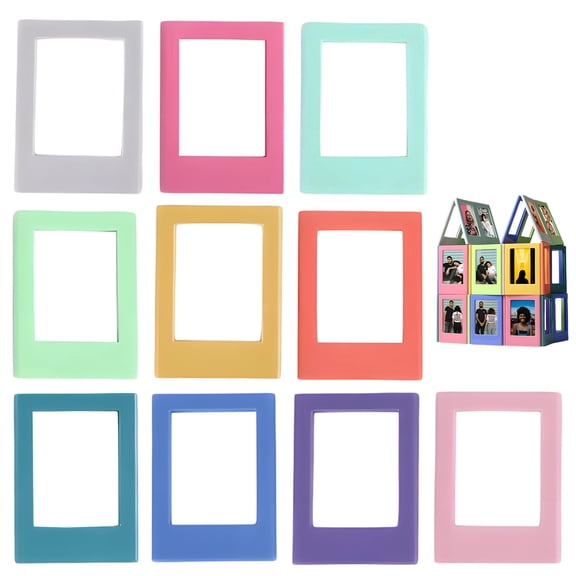 XIBUFE Mini Frames 10 Pack, Magnetic Frames, 2x3 Picture Frame, Small Picture Frames 2x3, Magnet Frames for Refrigerator, Multicolor