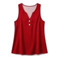 thumbnail image 3 of HappyYEE Summer Tank Tops for Women Casual V-Neck Button Sleeveless Tops Loose Fits Summer Fashion Versatile Tanks Daily Wear ,Red,L, 3 of 6
