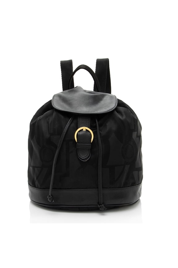 Pre-Owned Ferragamo Vintage Nylon Gancini Drawstring Mini Backpack