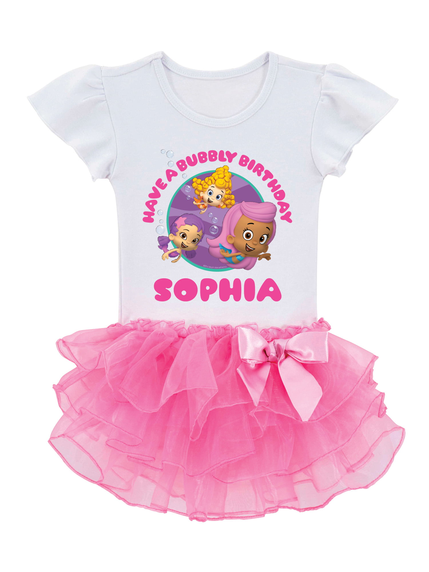 Bubble Guppies Personalized Bubble Guppies Girls Birthday Pink Tutu Shirt In Sizes 2t 3t 4t 5 6t Walmart Com Walmart Com