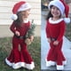thumbnail image 4 of Christmas Costumes Baby Girls Dress Up Santa Claus Children Performing Outfits Set Kids Santa Velvet Clothes Hat+Top+Pant 2-10Y, 4 of 5