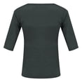 thumbnail image 6 of Women's Summer Tops BWASD Casual Crewneck Short Sleeve Slim Fit Basic Blouse Solid Color Thin Shirt Tee Tops for Business Wokrout Go Out Outfit Trendy White S-5XL, 6 of 9