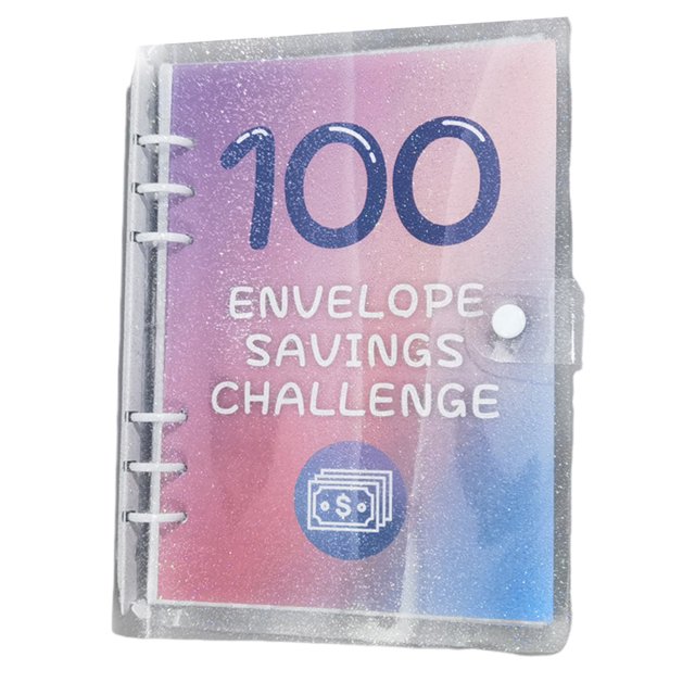 LCXmlly 100-day Savings Challenge Envelope Challenge Kit Fun Money Saving Planner with Glitter Envelopes