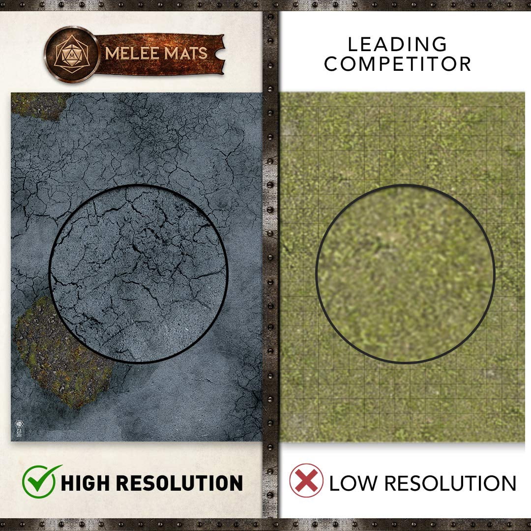 Battle Game Mat - 48x48 - Dungeons Tabletop Dragons Dice Role Playing Map - Wargaming RPG Warfare 40k Flames War - Reusable Miniature Figure Board Games - Warhammer Gaming Vinyl Mat