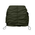 thumbnail image 4 of VUPSGEZ Womens Cargo Skirt Casual Summer High Waisted Bodycon Pencil Ruched Mini Skirts Side Drawstring With Pocket (Army Green,XXL), 4 of 8